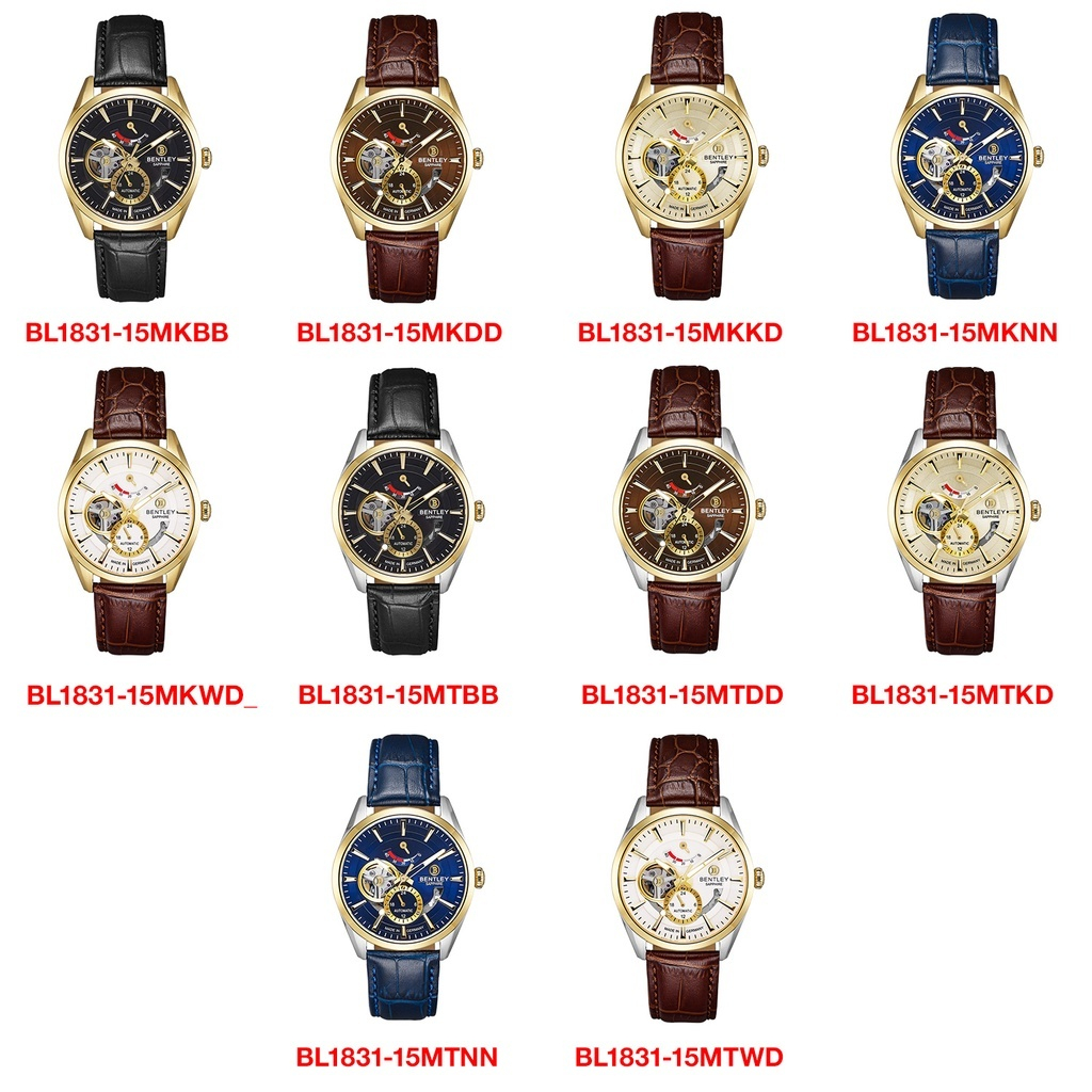 [Đủ các màu] Đồng Hồ Cơ Nam Bentley Power Move BL1831-15 Chính Hãng