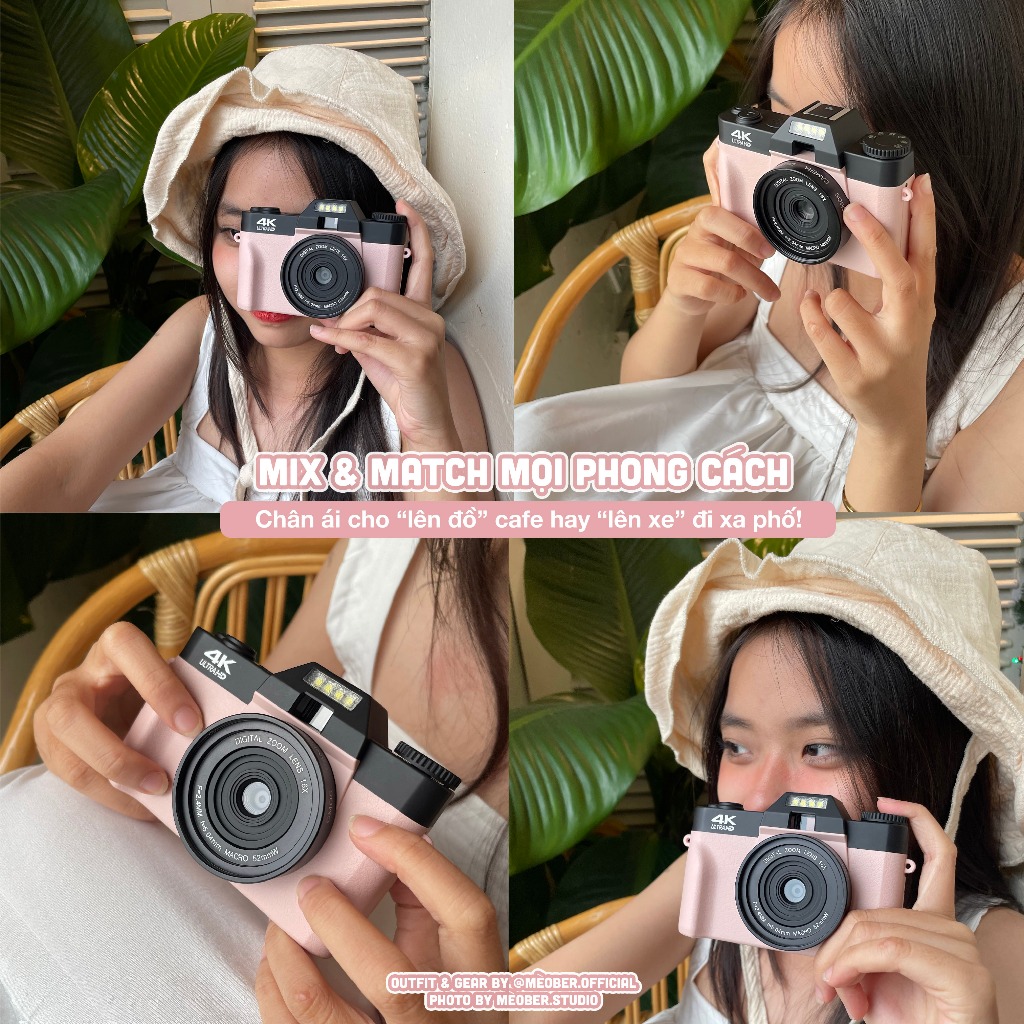 [Tặng thẻ nhớ] Máy Chụp Hình Retro 48MP Quay phim 4K WiFi  - giả lập màu phim, quay video slow-mo lens wide by Meober | BigBuy360 - bigbuy360.vn