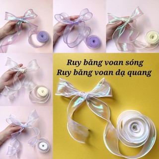 Ruy băng voan lượn sóng - trang trí bó hoa , làm nơ , làm handmade