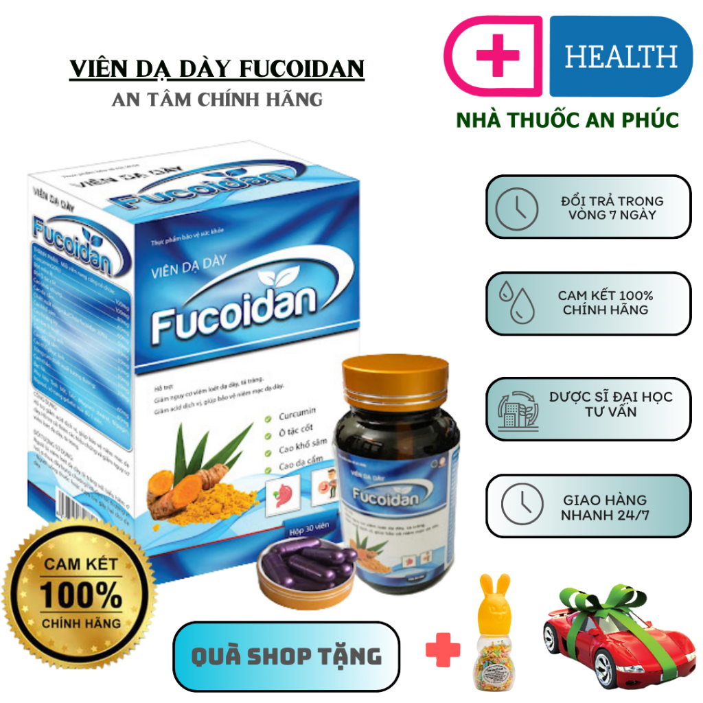 [CHÍNH HÃNG] Viên dạ dày Fucoidan – Hỗ trợ giảm viêm loét, bảo vệ niêm mạc dạ dày