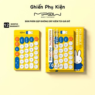 Bàn Phím Gập Không Dây Mipow Miffy Mini 3,5 MM Chống Nước Tặng Kèm Giá Đỡ