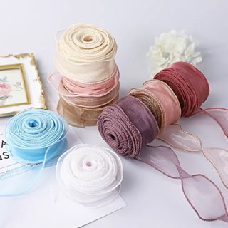   Combo 1-5 cuộn  Ruy băng voan sóng kiểu Hàn Quốc buộc nơ siêu sang chảnh... 