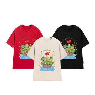 Áo Thun Tết 2024 Năm Con Rồng In Hình Rồng Nhiều Màu Vải 100% Cotton Thun Co Giản 2 Chiều Thoáng Mát