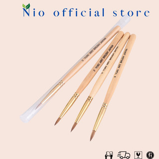 Cọ đắp hoa bột hiệu YUKI ART BRUSH JAPAN số 2 ( cán gỗ vàng đầu tròn )