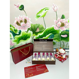 Sét quà tặng 5 bông trà sen sấy thăng hoa loại truyền thống 17gr/ bông.