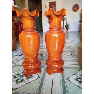 Cặp lục bình gỗ tràm cao 41cm x 15cm