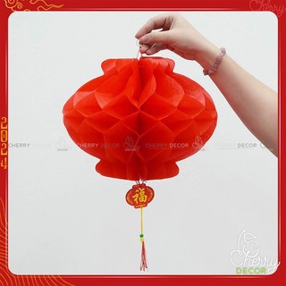 Quả Cầu Đỏ, Đèn Lồng Chữ Phúc Chống Nước Cherry Decor dùng Trang Trí Tết, Trung Thu