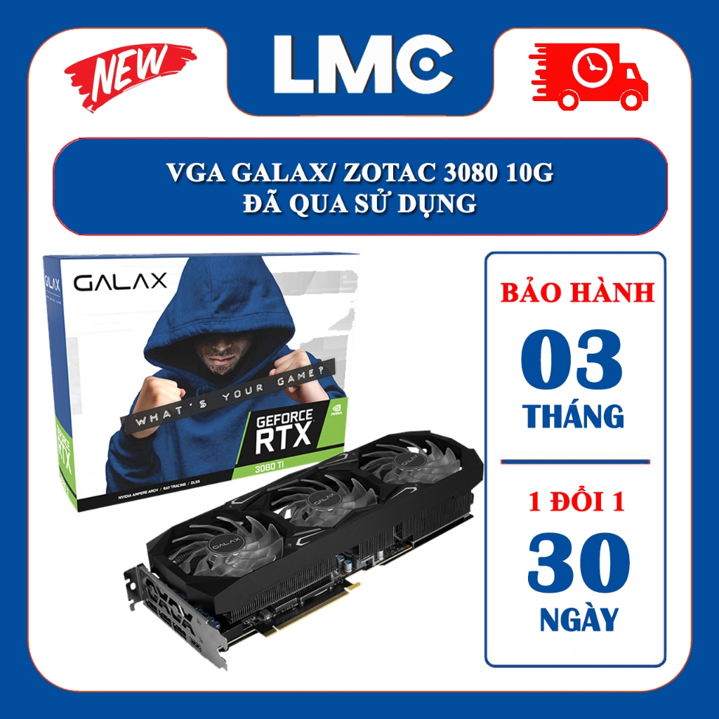 VGA GALAX RTX 3080 SG (1-Click OC) 12GB / ZOTAC 3080 Trinity OC Fullbox - Đã qua sử dụng BH03T