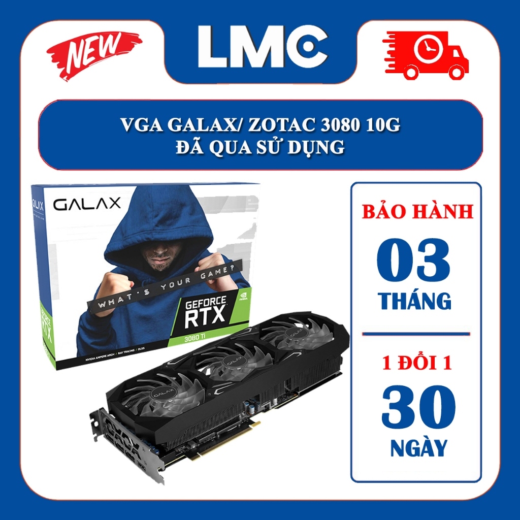 VGA GALAX RTX 3080 SG (1-Click OC) 12GB / ZOTAC 3080 Trinity OC Fullbox – Đã qua sử dụng BH03T