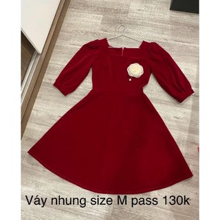 Áo khoác lửng váy nhung đỏ