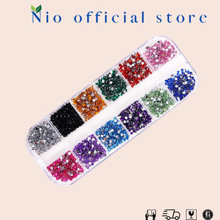đá nhựa khay 12 mầu ( phụ kiện nail mi )