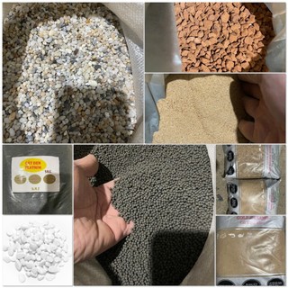 Sỏi 3 Màu, sỏi núi lửa,sỏi trắng,gốm đỏ dải nền.