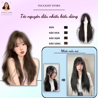  Tóc giả nguyên đầu Xoăn tóc nguyên đầu Thẳng cao cấp,Tóc giả nguyên đầu mái thưa, tóc giả rẽ ngôi xoăn lơi, tóc layer