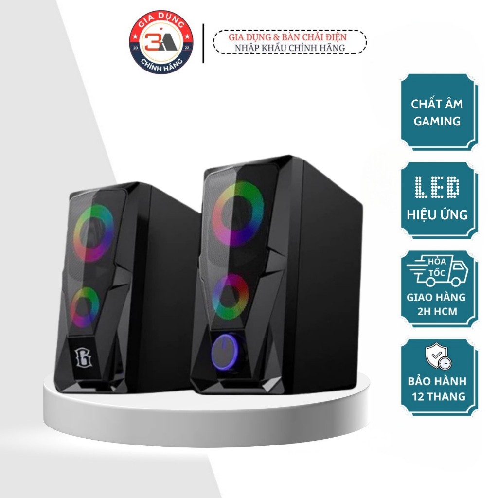 Loa Game Máy Tính ROBOT RS200 Hiệu Ứng Đèn LED - Âm Thanh HD Chất Lượng Cao - BẢO HÀNH 12 THÁNG