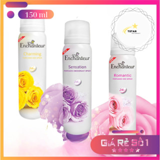 Xịt Khử Mùi  Enchanteur Charming/ Sensation/ Romantic/ Delightful 150g-Shop Mĩ Phẩm Chính Hãng