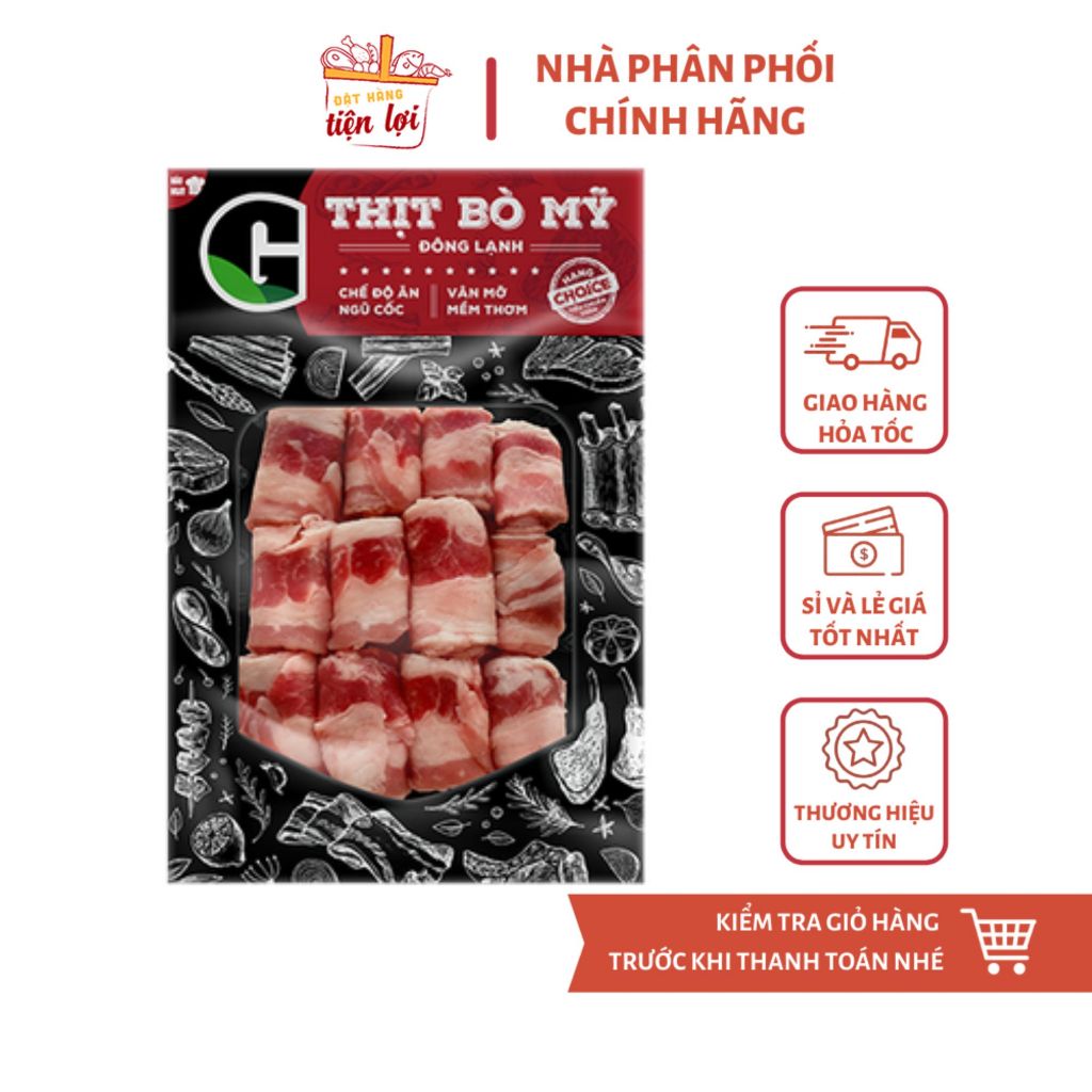 Ba chỉ bò Mỹ G Kitchen cắt mỏng 300gr