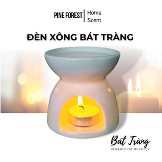 Đèn xông tinh dầu gốm sứ bát tràng, đèn xông đốt nến