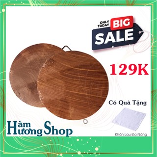 Thớt Gỗ Nghiến Tây Bắc cao cấp, Thớt Gỗ Tròn D24cm kháng khuẩn - nhỏ gọn - tiện lợi