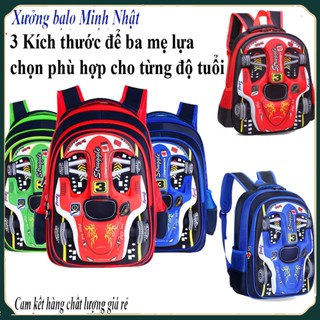 Cặp balo học sinh đi học nam chống gù, chống thấm nước cao cấp in hình 3D oto, có nhiều kích thước lựa chọn