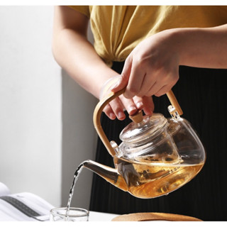 /SẴN/  Ấm trà thuỷ tinh - Ấm pha trà, detox, ấm thuỷ tinh chịu nhiệt cao cấp, ấm trà kiểu Nhật Bản