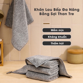 Khăn lau bếp đa năng -khăn lau sợi than tre kt :25x25cm