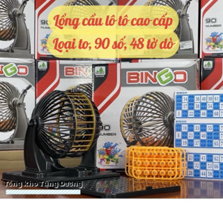   LOẠI TO 90 SỐ 48 tờ dò Lô tô có lồng quây Bingo 90 số - Bộ loto Bingo - Ảnh thật 