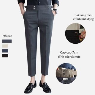 Quần Âu Nam Cạp Cao GOZIN FASHION Chất Vải Chống Nhăn,Quần Tây Nam Ống Suông Sidetab 2 Khuy Cài Cao Cấp
