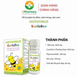 Siro Ho Thymus SanfoBee, hỗ trợ giảm triệu chứng ho do viêm họng, ho khan
