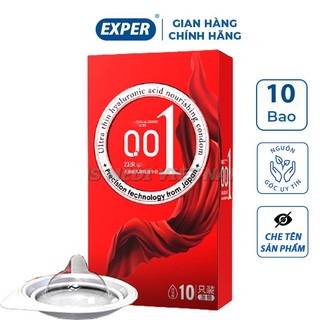 Bao cao su 001 Thin Square Red, bcs 0.01 gân gai siêu mỏng kéo dài thời gian