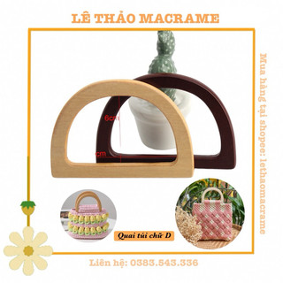 Bộ quai gỗ làm túi xách handmade, macrame