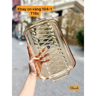 Khay thủy tinh chữ nhật đựng cốc chén hoa quả