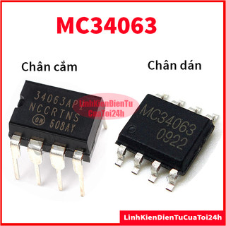 Ic chuyển đổi điện áp mc34063 dip 8 1.5a/36v chân cắm, mc34063 sop 8 1.5a/36v smd, 34063