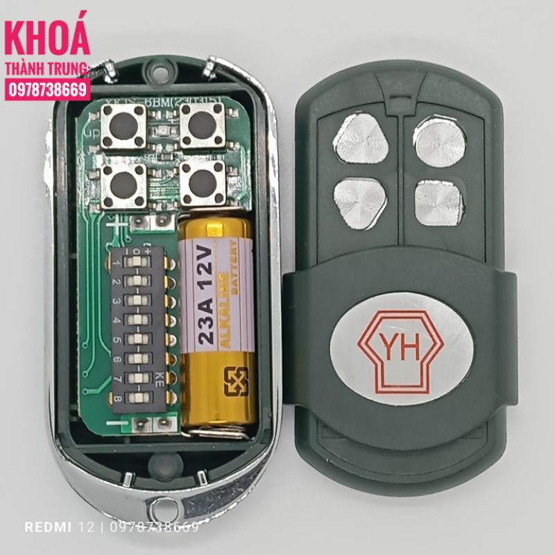 # Tay điều khiển cửa cuốn YH 8 mã gạt 433 mhz Wintec đèn đỏ