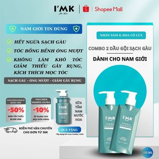 Combo 2 chai dầu nam gội thảo dược thảo dược sạch gàu chính hãng i'mk