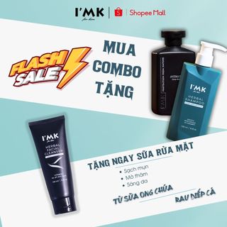 Combo dầu gội nam thảo dược sạch gàu & tinh chất vệ sinh nam thảo dược cao cấp i'mk
