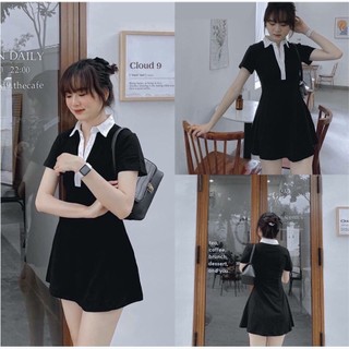 Váy polo nữ ngắn tay dáng xòe kiểu ôm body, phong cách basic sexy, chất dày dặn mặc đi chơi siêu xinh VAY2