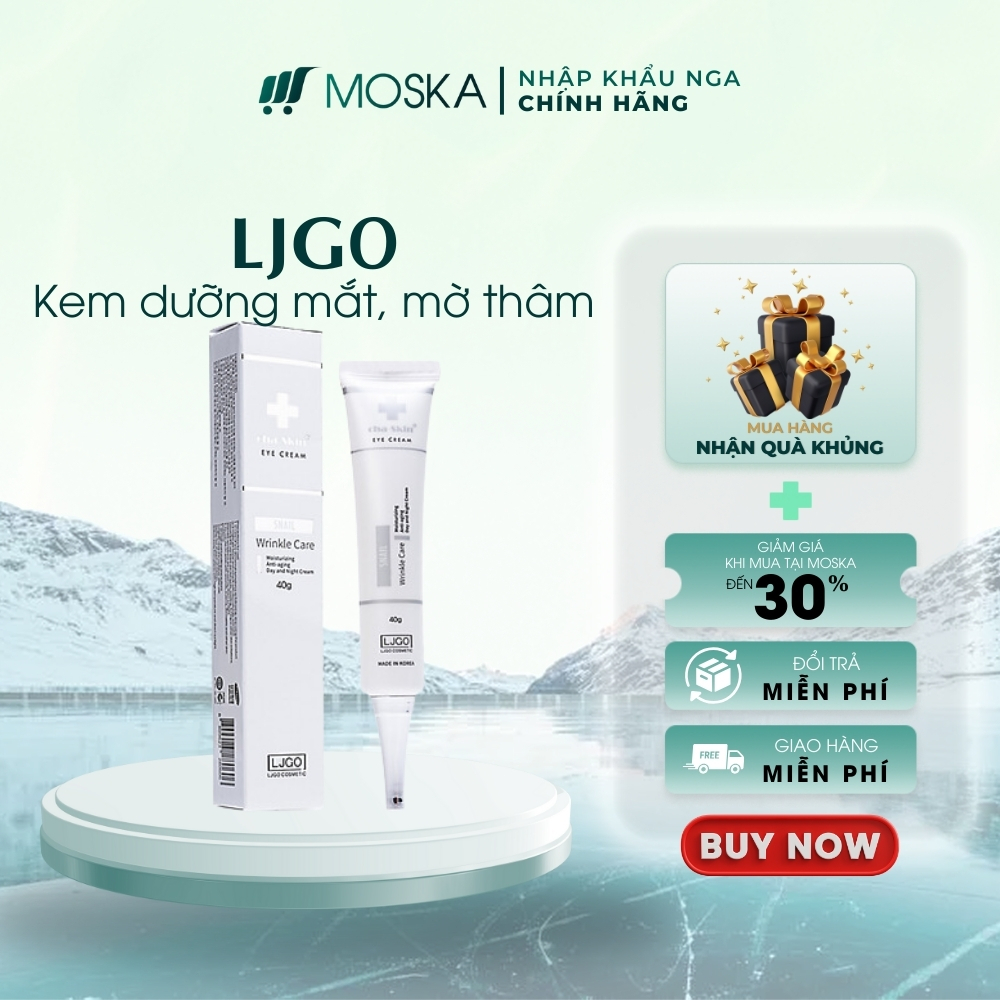 Kem mắt LJGO Snail Wrinkle Care Cha Skin Eye Cream Giảm Thâm Ngăn Ngừa Lão Hóa Mắt 40ML| Moska Shop