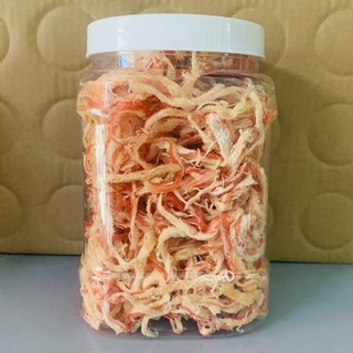 Khô mực hấp nước dừa xé cay loại ngon hũ pet 250gr