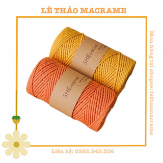 Dây xoắn cotton sheweave 2mm, 3mm làm macrame, handmade,…