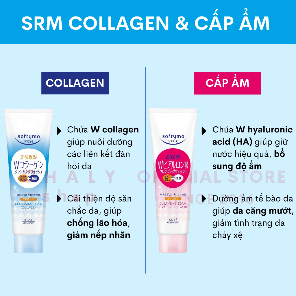 Sữa rửa mặt tẩy trang Kose Softymo Cleansing Wash 190g Nhật Bản