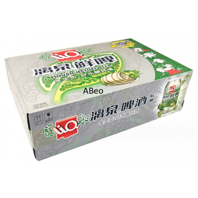 1 thùng nguyên kiện bia tự nhiên Liquan nội địa Trung, bia đặc sản Quảng Tây