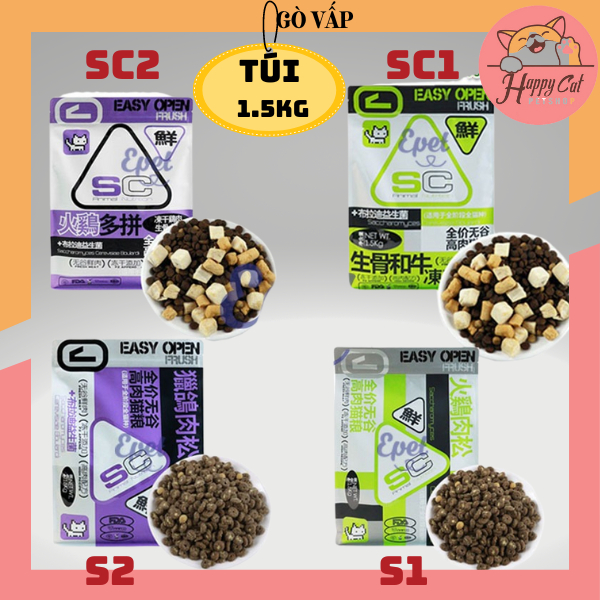 [1.5kg] Hạt Cho Mèo SC Aninal Nutrition 42% Protein Siêu Topping - Happy Cat