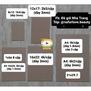 Bìa lạnh nâu gói card bán theo cặp 8x12, 12x17, 16x22 a5 a4 bìa giấy bìa fomex