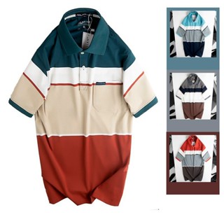 Áo thun nam trung niên ngắn tay BIG SIZE 3XL 100KG vải cotton sọc cổ form rộng, áo thun nam lớn tuổi