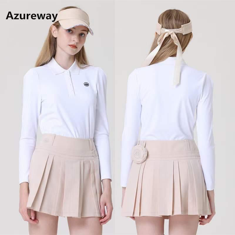 Set áo golf nữ, váy golf golf nữ Azureway nữ dài tay