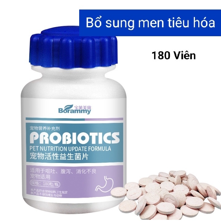 Vitamin cho chó mèo Borammy cung cấp canxi men tiêu hóa nguyên tố vi lượng thải độc gan thận dưỡng lông bóng mượt