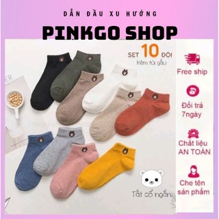 Túi 10 đôi tất gấu túi zip siêu hot- Pinkgo Shop