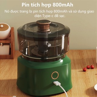 Máy xay tỏi ớt, sinh tố mini 350ml Máy xay thực phẩm trẻ em Máy xay thịt không dây đa chức năng