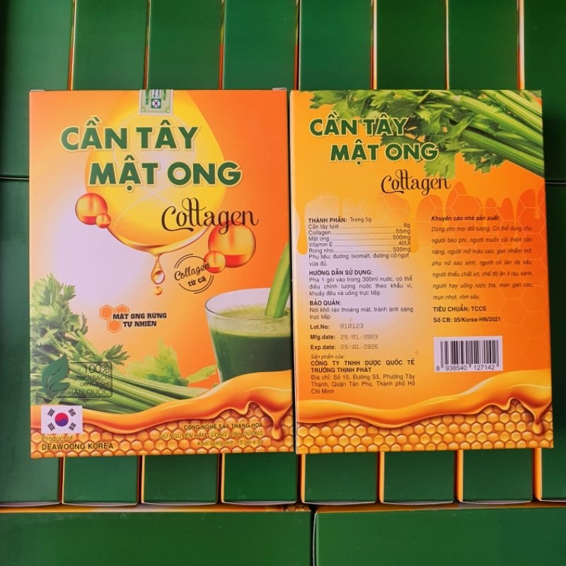 Hộp 15 gói Bột Cần Tây Mật Ong Collagen hỗ trợ giảm cân, đẹp da