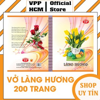 1 Quyển Tập vở Làng Hương 200 trang giấy trắng sáng, định lượng 50gsm, vở học sinh giá rẻ kẻ ngang